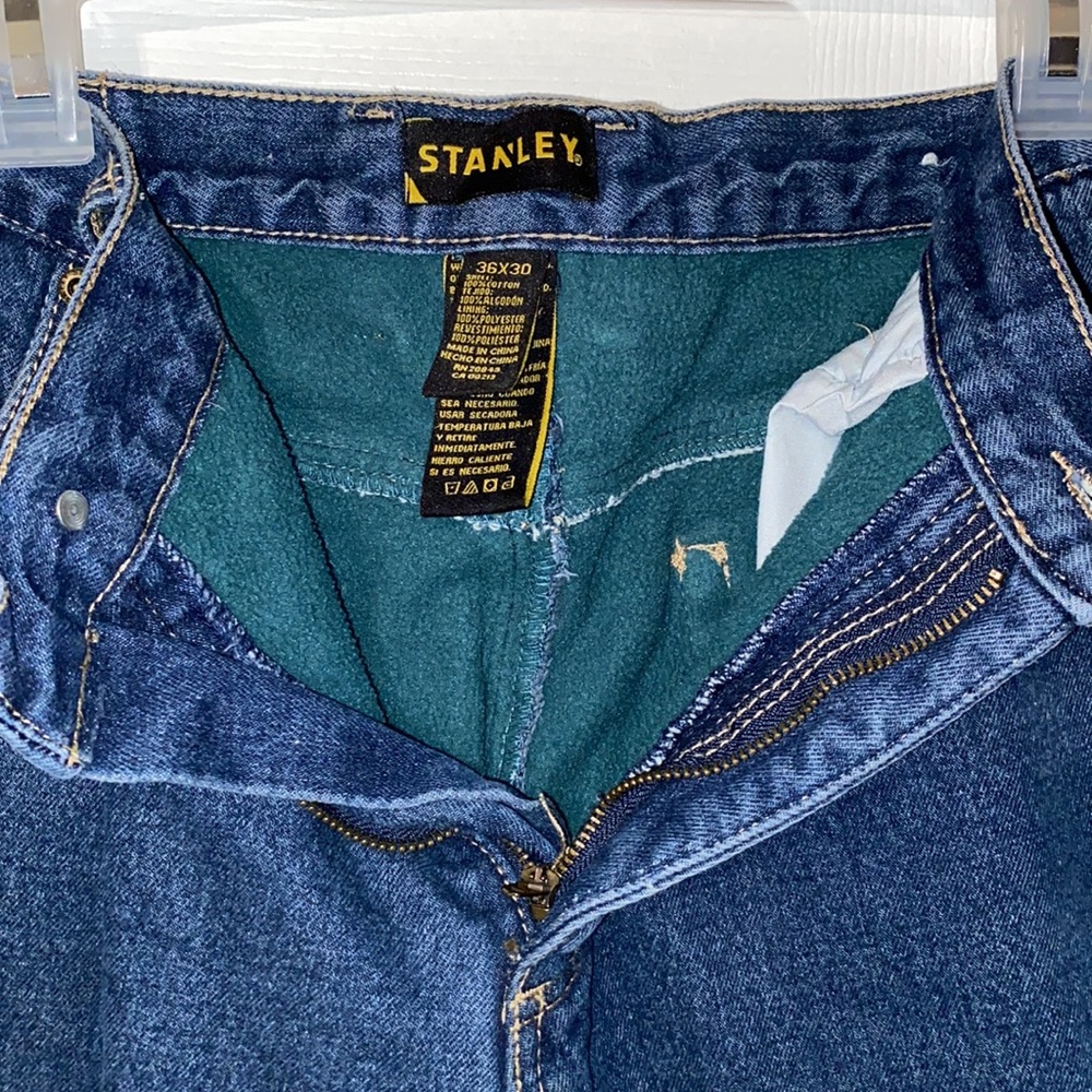 Flannel Lined Men’s Stanley Jeans 36x30 - Picture 3 of 3